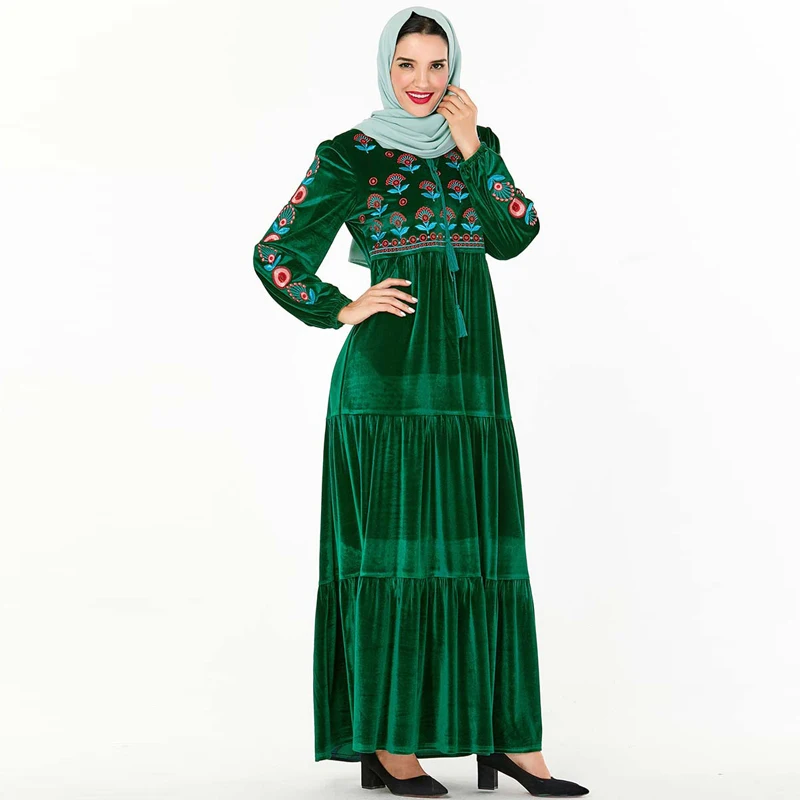 Vestidos Дубай бархат Абая Кафтан Марокко Арабский исламский мусульманское платье Турция Кафтан турецкие платья Хиджаб халат Musulmane Arabe