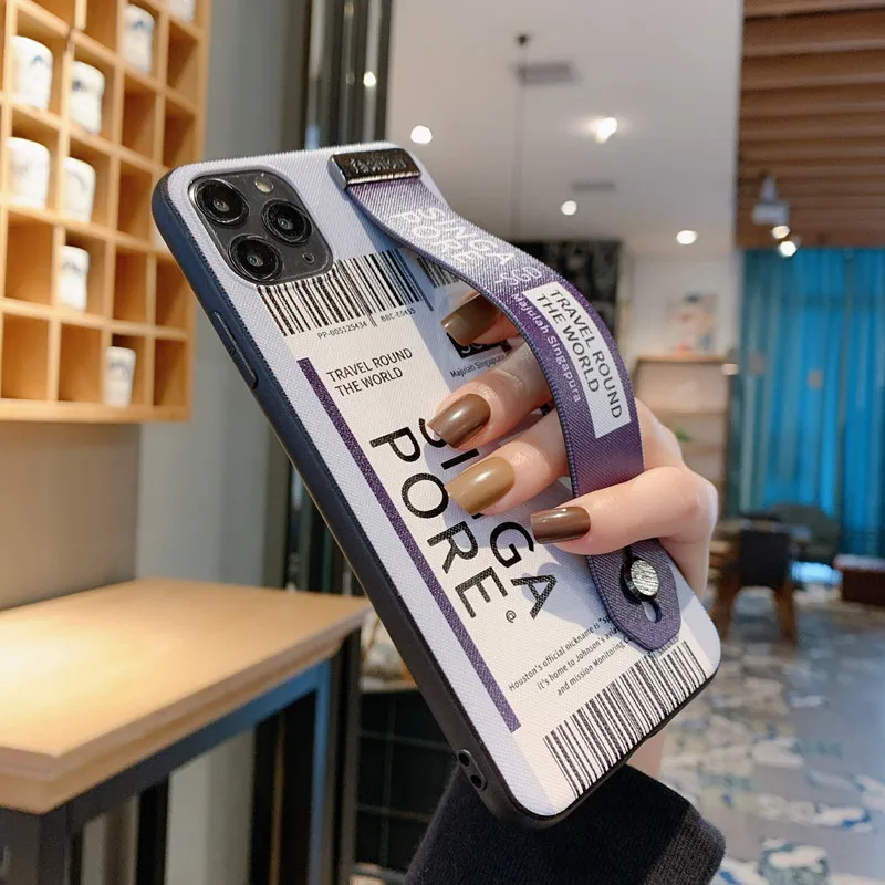 INS этикетки штрих код ремешок чехол для iPhone 12 Pro 11 XR Xs Max X 6 SE2 7 8 плюс простая одежда