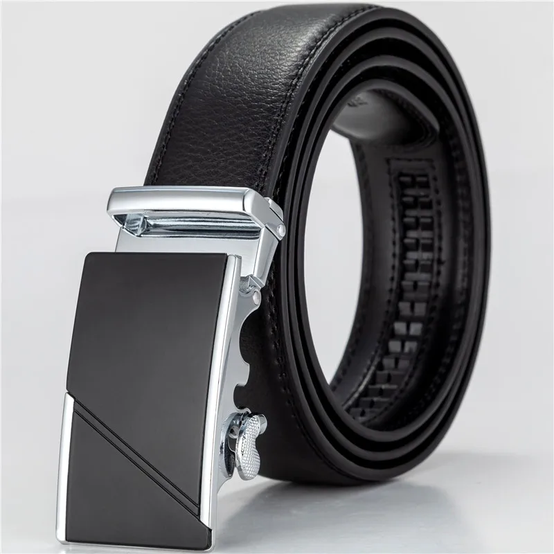 140-150cm New Alloy Automatic Buckle Belt Genuine Leather Man Belt Designer Fashion For Designer Cow Men's Belt High Quality mens red belt