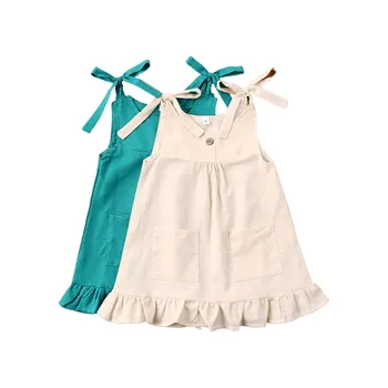 

Baby Girls Princess Dresses Clothes Kids Baby Sleeveless Ruffles Bandage Casual Dress Holiday Party Children Girls Clothing