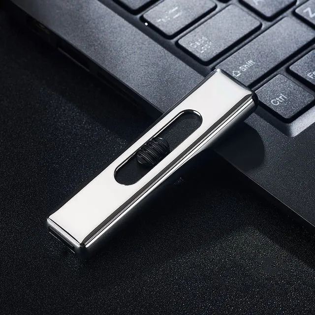 1 шт. EDC USB электронный двухсторонний зажигание сигарет светильник er светильник вес светильник er без газа светильник er плазменный дуговой светильник er - Цвет: Серебристый