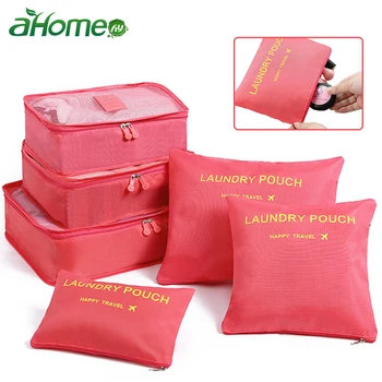 

Travel Storage Bag 6-Piece Set Luggage Clothing Sorting Bags Travelling Shoes Cosmetics Package Bag Garment Travel Organizer