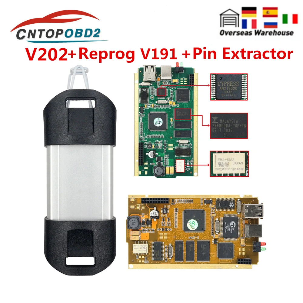 Автомобильный диагностический инструмент для Renault Can Clip Full Chip V202 с CYPRESS AN2135SC 2136SC Gold
