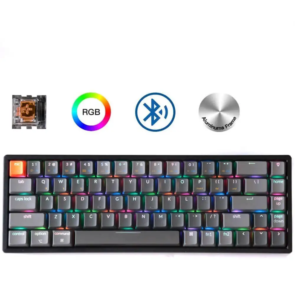 Keychron K6 T 68 Key Wireless USB Bluetooth Computer Mechanical Keyboard, Aluminum Frame RGB LED Backlit Optical Switch|Keyboards| - AliExpress