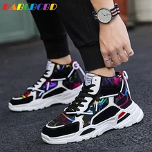Осенняя Корейская трендовая Мужская обувь для всех видов спорта и отдыха, Мужская Высокая модная обувь в стиле хип-хоп, красная сетка для папы, зима