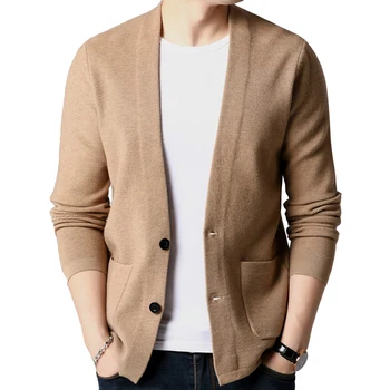 

Brand Sweater Men Streetwear Fashion Sweater Coat Men With Pockets Autumn Winter Warm Cashmere Wool Cardigan Men J944