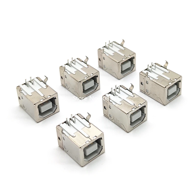 50pcs B Type Usb Jack Connector Printer Port Female Socket Right Angle