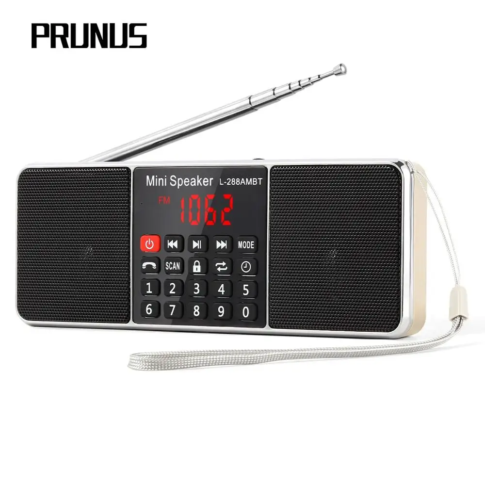 PRUNUS цифровое портативное радиоприемник FM AM приемник Bluetooth стерео динамик TF/SD