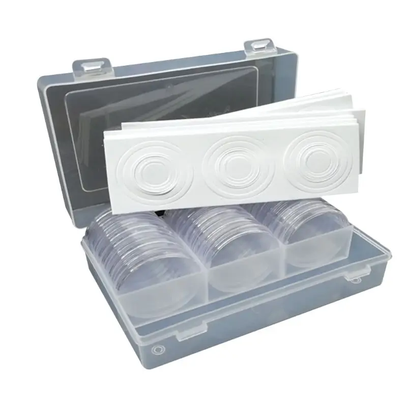 

Multifunction Coin Small Round Cases Transparent Plastic Capsule Holder Storage Box Set