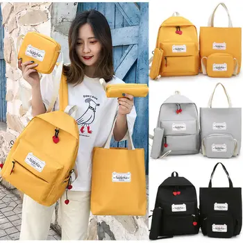 

4pcs/Set Backpack Women Oxford Travel Bookbags School Bags for Teenage Girls