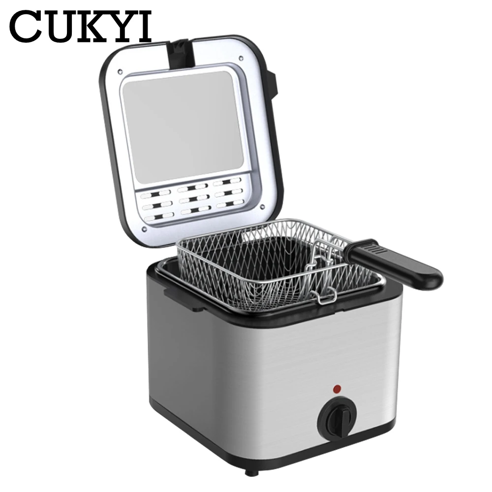 CUKYI Household/Commercial Electric Fryer 2.5L Frying Machine French Fries Maker Deep Oven Fried Chicken Grill BBQ Tool 110/220V