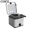 CUKYI Household/Commercial Electric Fryer 2.5L Frying Machine French Fries Maker Deep Oven Fried Chicken Grill BBQ Tool 110/220V 4