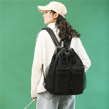 

Vintage style Backpack string Drawstring Women Backpack Travel Shoulder Bag Teen Girl School bag Mochila Female Student Backpack