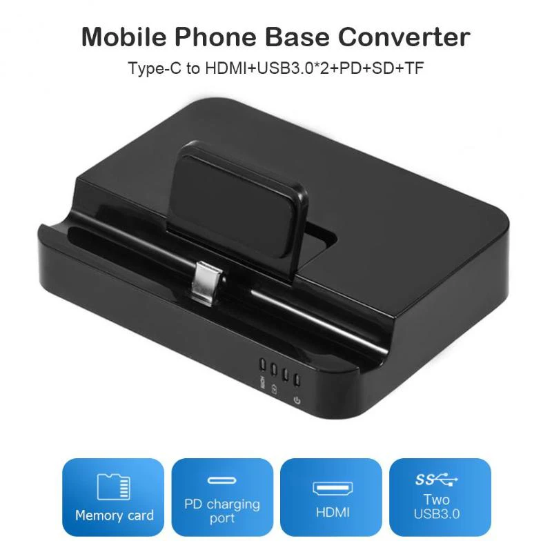 MOOL type-C Расширение Док-станция к HDMI USB3.0 PD TF мобильный телефон база конвертер зарядное устройство HD конвертер сигнала конвертер карты R
