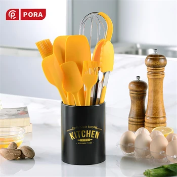 

NEW Yellow Silicone Kitchenware . 8pcs Baking Tools Kitchen Set , Brush Scraper Egg Beater Multi-function, Kitchen Utensils Sets