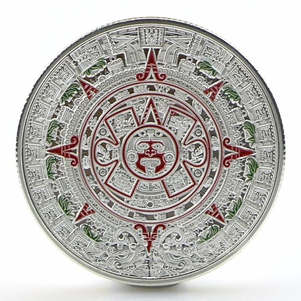 1х позолоченный ацтекский календарь пророчество Майя памятная монета художественная коллекция подарок