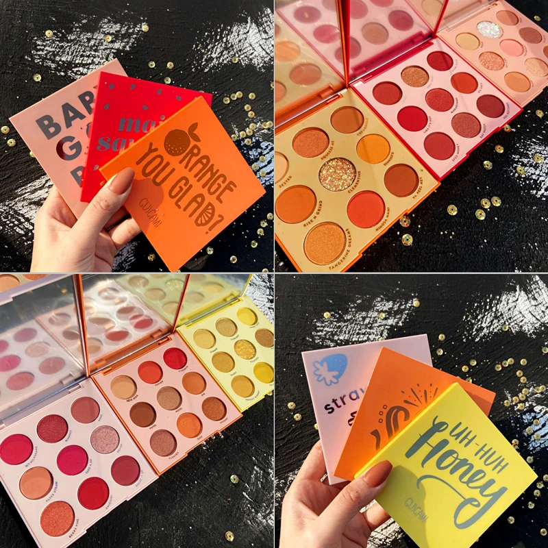 Creamy 9 Color Eyeshadow Pallete Christmas Pigmented Eye Shadow Professional Glitter Makeup Eyeshadow Palette