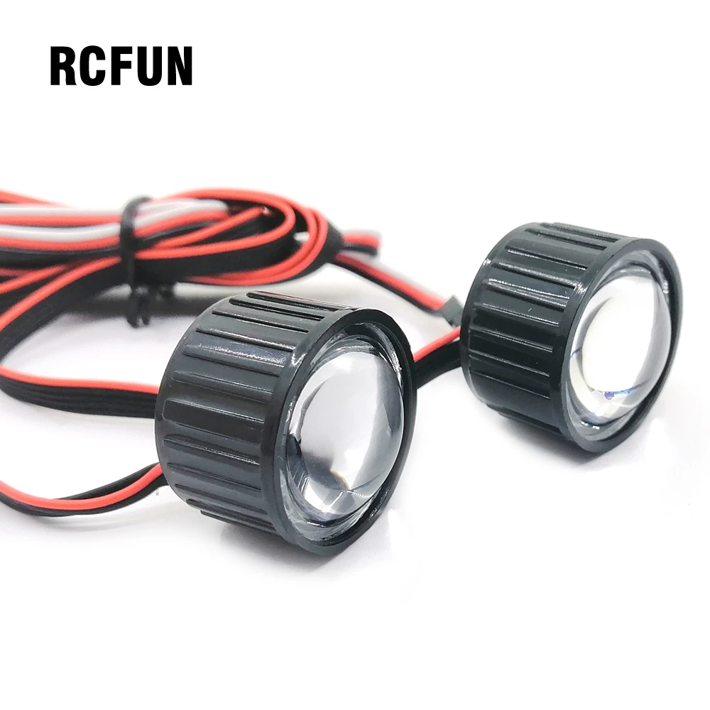 

RUFUN 22mm Multifunction RC Car Headlight LED Lights with Controller Board for 1/10 Axial SCX10 90046 RC Rock Crawler 4.9