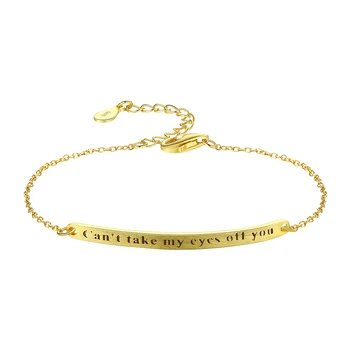 

MetJakt 925 Sterling Silver Fashion Simple Style Lettering Ladies Bracelet