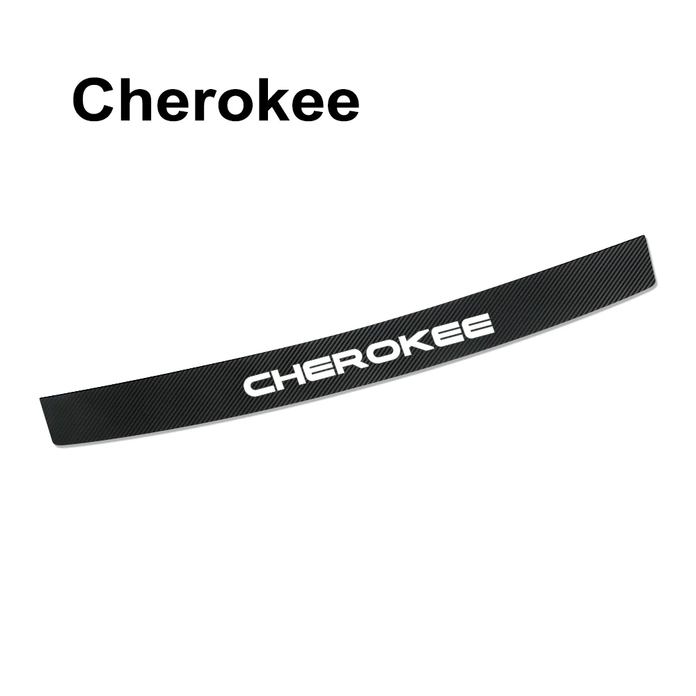 Автомобильный задний бампер, углеродные защитные наклейки для Jeep Renegade Wrangler JK Rubicon Cherokee, патриот, Трейл, ястреб, аксессуары для компаса - Название цвета: For Cherokee