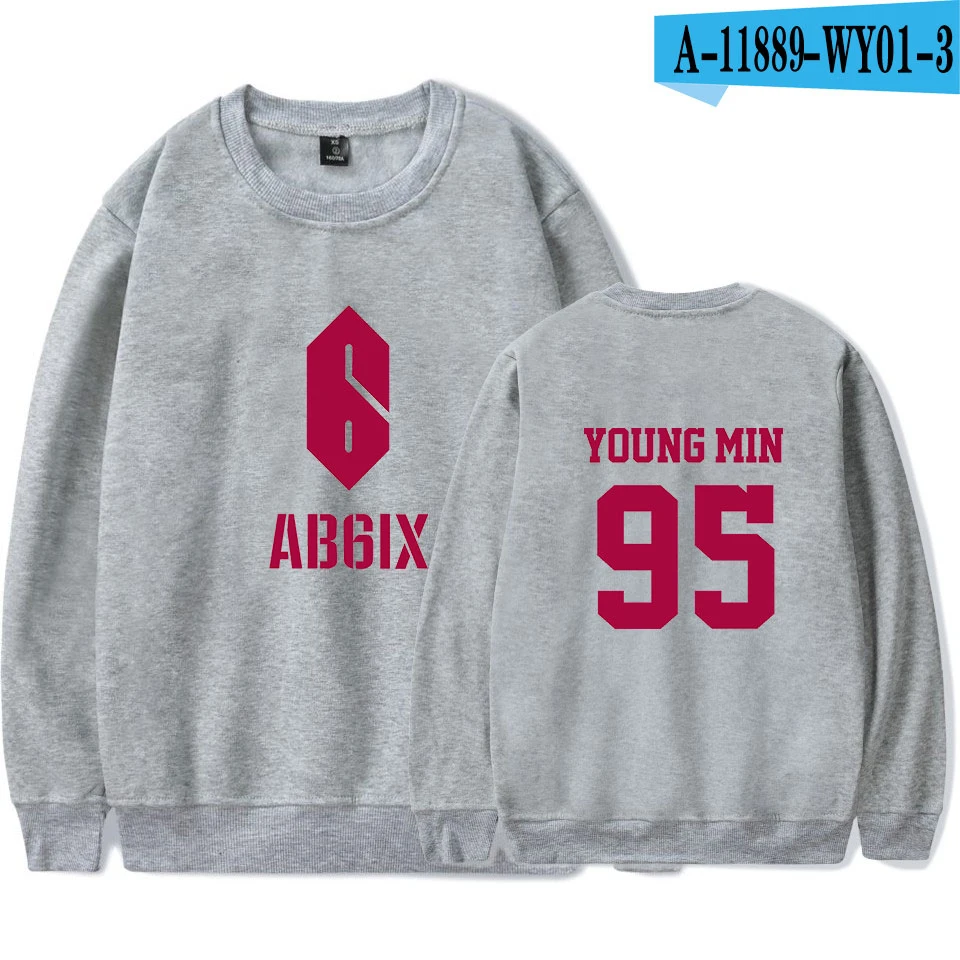 Kpop AB6IX толстовка с круглым вырезом Женская Новая модная белая толстовка женская K pop толстовка с круглым вырезом Harajuku - Цвет: Navy Blue