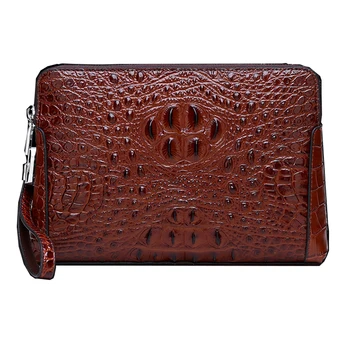 

Explosion model hot sale crocodile pattern Cowhide leather code lock hand bag men clutch bag large capacity male envelope bag