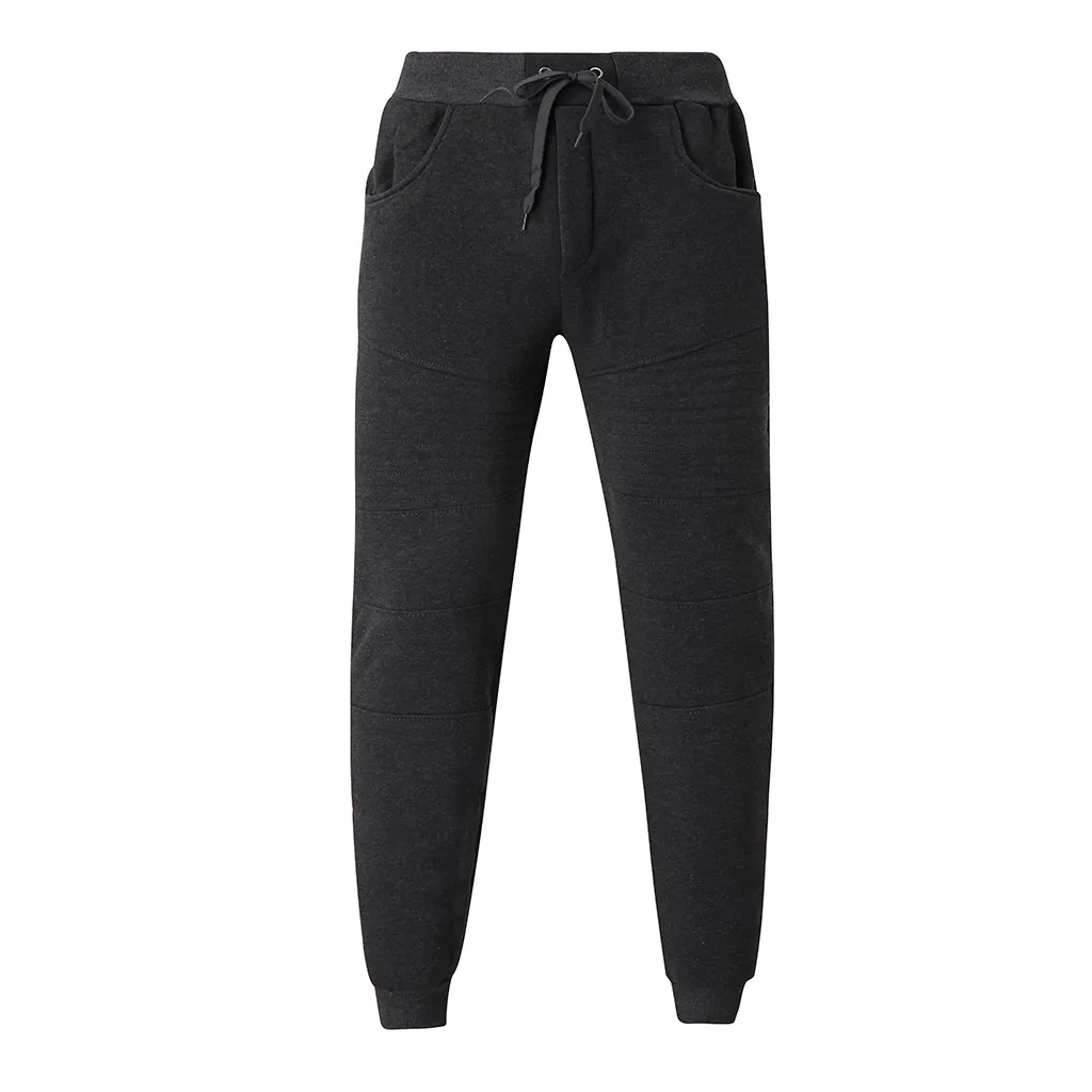 Dark Gray Модные мужские спортивные штаны, камуфляжные бандажные повседневные свободные спортивные штаны, Осень-зима, новые спортивные штаны на шнурке#45 - Цвет: Dark Gray