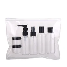 Empty Plastic Cosmetic Bottle Travel Liquid Bottles Transparent Airless Vacuum Toiletries Container T3