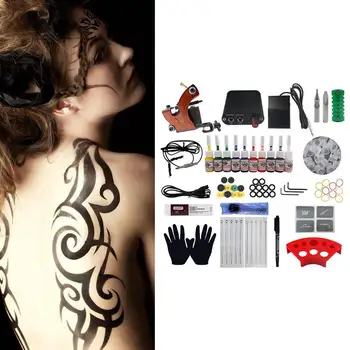 

Professional Tattoo Kit Coil Tattoo Machine Set Power Supply Needles Body Art Tools