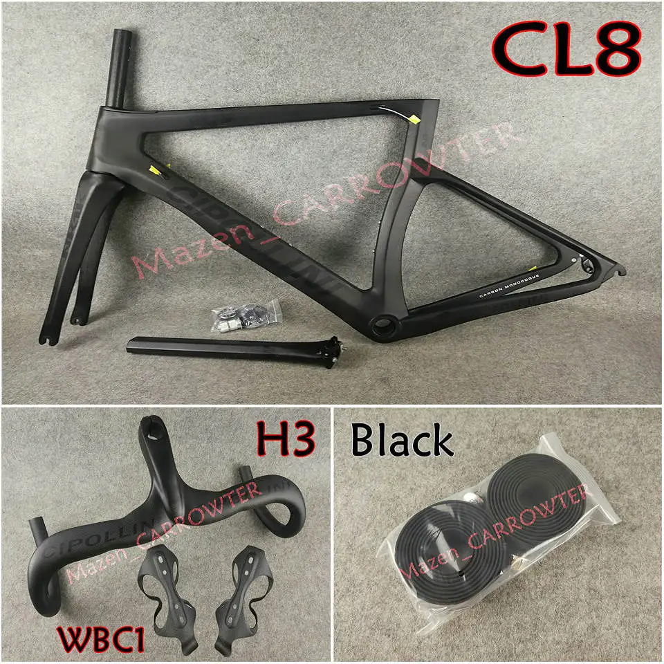 Package 4 Черный на черном Бобе 3 к матовый MCipollini NK1K карбоновые рамы для руля седло для бутылки клетки 50 мм карбоновый комплект колес Novatec A271 ступицы - Цвет: Package 4