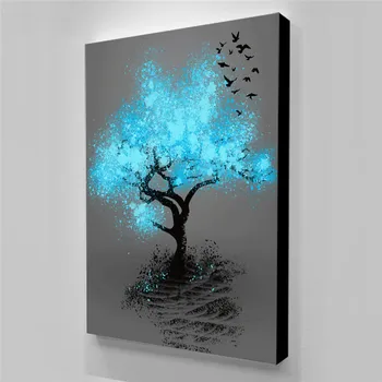 

Poster Fluorescent Tree Canvas Painting Tableau Mural Poster Decorative Pictures For Wall Canvas Prints Tuinposter Painting