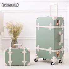 UNIWALKER 2"-26" Винтажный багаж, чемодан с паролем, УНИВЕРСАЛЬНАЯ ТЕЛЕЖКА на колесиках, из искусственной кожи, чемодан в стиле ретро сумки