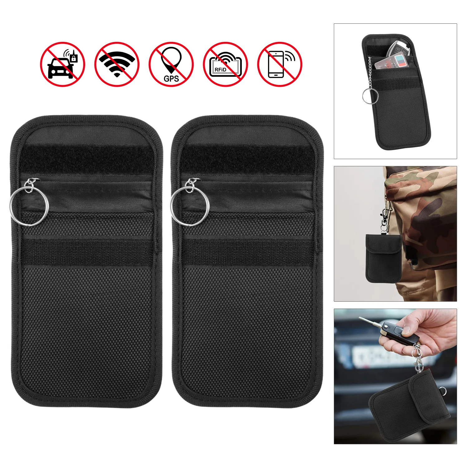 Портативный чехол для ключей 2 шт. от Фарадея брелок без ключа сумка блокировки RFID