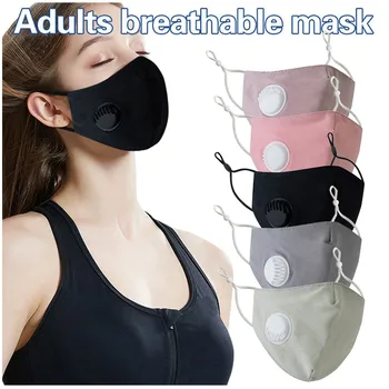 

5PCS Adult Woman Solid Adjustable Washable Filter Face Mask Breathable Facial Mask Face Shield Windproof Mascarillas