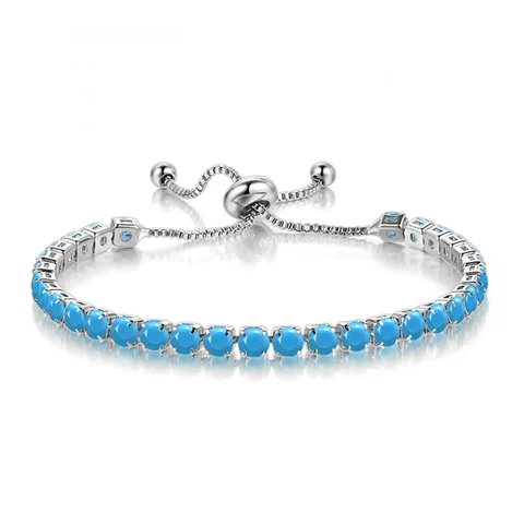 Luxury Adjustable Tennis Bracelets For Women Christmas Gift Rainbow Zircon Rose Gold Color Chain Jewelry Korean H056