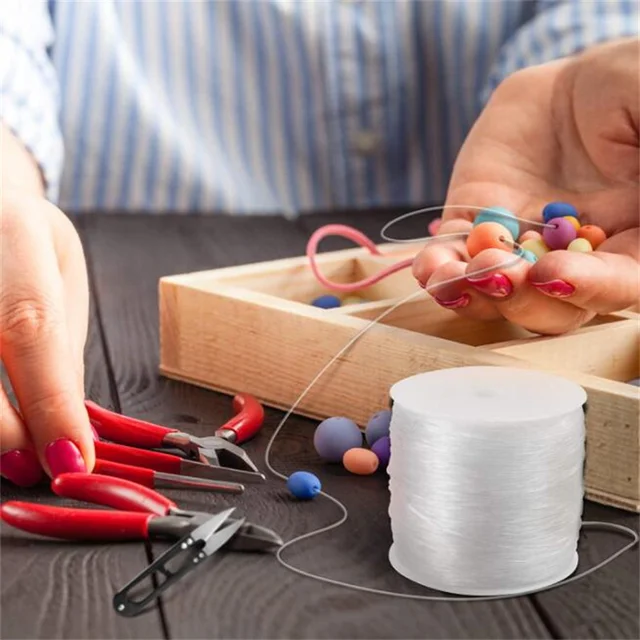 7 rouleaux / ensemble de fil de pêche en nylon solide et coloré Fil de  perles DIY adapté à la fabrication de bijoux de bracelet de collier