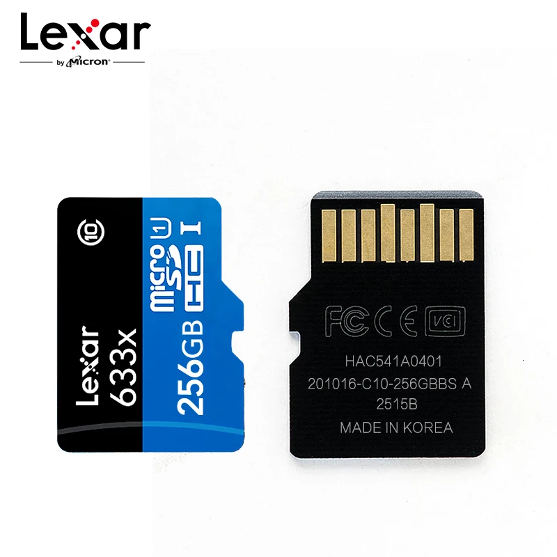 Lexar 633x256 ГБ Micro SD карта памяти 128 Гб Высокая скорость до макс. 95 м/с 64 класс 10 633x TF 32