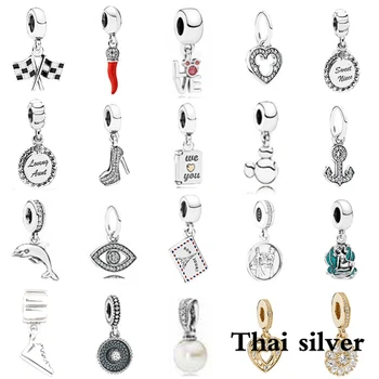 

2019 NEW 100% Sterling Thai Silver Vintage Gorgeous Charming Peppers Love Hearts Shoe Dolphin Pearls Pendant Limited Collection