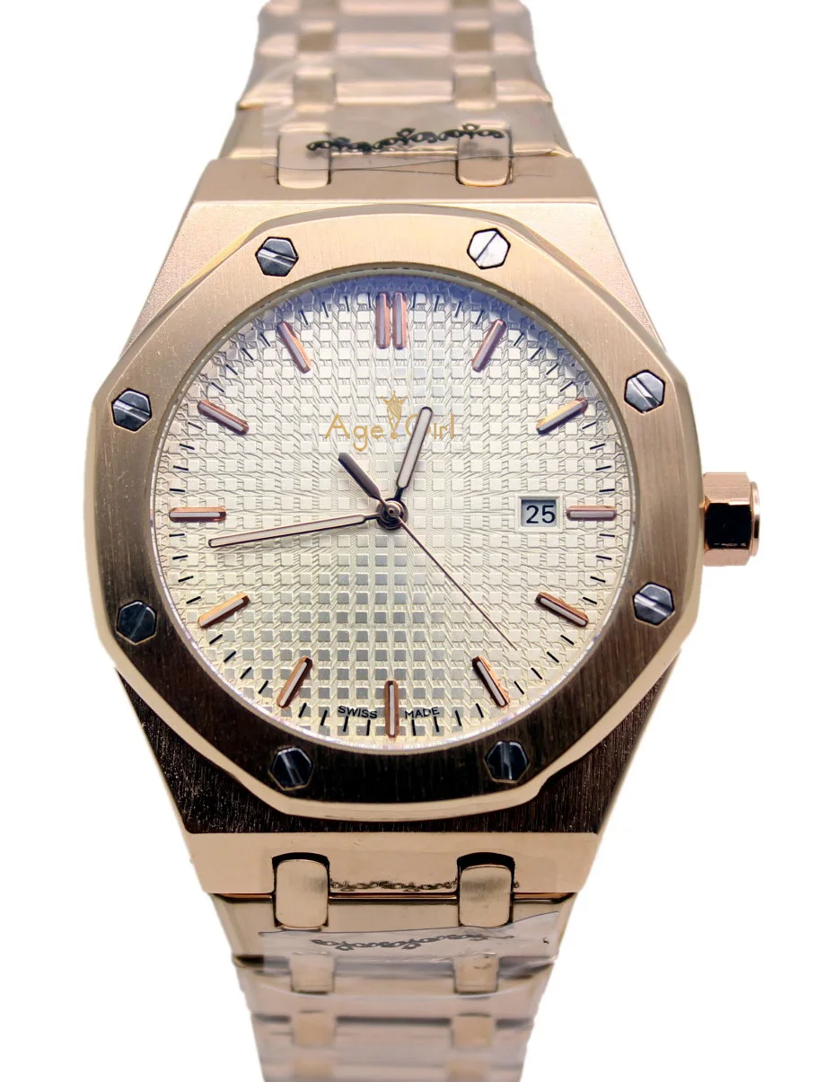 Rolse GOld white Люксовый бренд из нержавеющей стали аналоговые розовое золото Дата Мужские автоматические механические деловые часы светящиеся Relogio синий черный белый - Цвет: Rolse GOld white