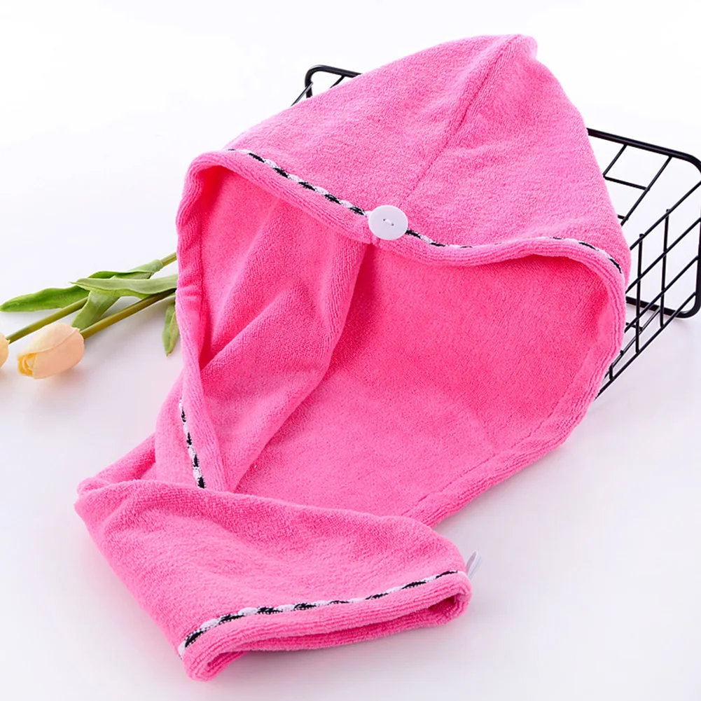 Rose Red Тюрбан утолщенная водопоглощающая практическая Крышка для душа сушильное полотенце быстрая экономия времени накидка банная увеличенная микрофибра нескользящая - Цвет: Rose Red