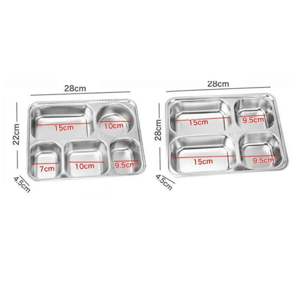 1200ML 5-grid Bento Box With Soup Bowl Cover Snack Box Stainless Steel Food-Container Multi-function Canteen Lunch Box For Kids
