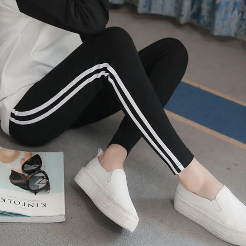 Solid Color Womens Clothes Abdomen Support Trousers Maternity Leggings for Pregnant Woman with Cute Kitten Pattern New