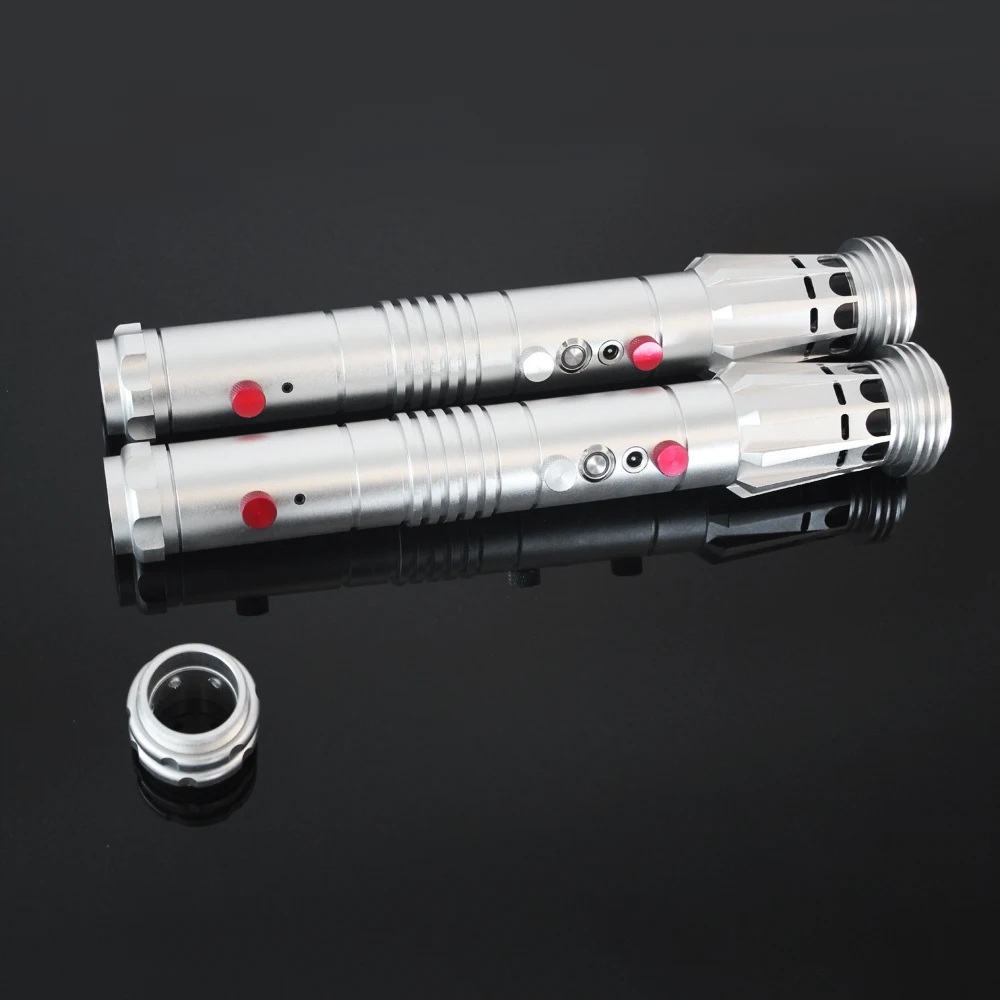 Luminous Saber Double Blades Moore lightsaber Metal Hilt Heavy Dueling Darth Maul Sword Red Light With a Pair of Connectors 12W