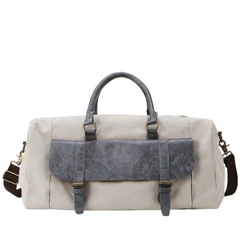 

2019 Men Canvas Leather Travel Bags Large Capacity Women Luggage Bag Portable Hand Duffel Bags Casual Travel bolsos grandes