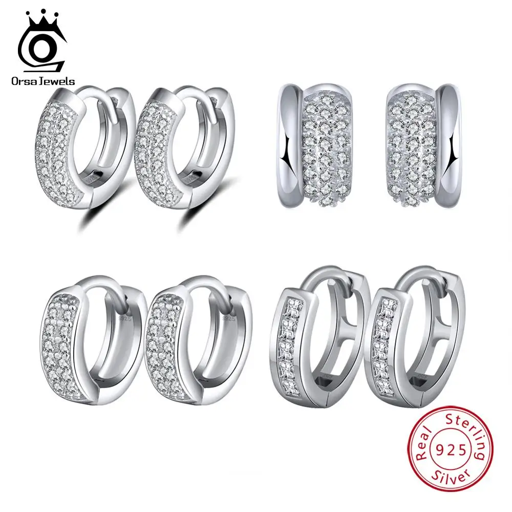ORSA JEWELS серебряные серьги кольца для женщин круглые сережки из стерлингового