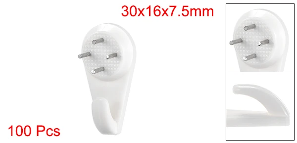Uxcell 20/50/100 шт Hardwall Вешалка 13/22/30lbs для аппаратные средства крепежи крючки настенное крепление немаркий крюк фото-подвески для картинных рам - Цвет: 30mm x 16mm 100 Pcs