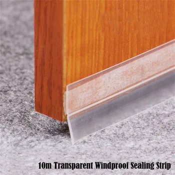 

10m Self Adhesive Seal Strip Transparent Silicone Doors And Windows Sealing Strip Windproof Window Draught Dustproof Strips