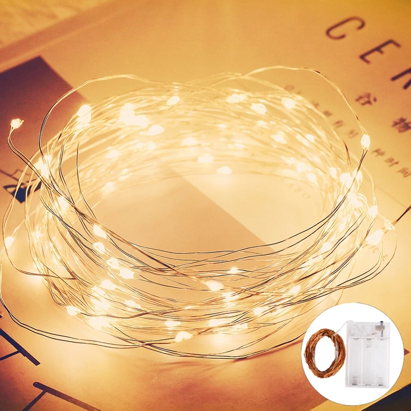 

Waterproof Copper Wire Fairy Garland Home Christmas Wedding Party Decoration LED String light /10M 5M 3M 2M Powered By Battery
