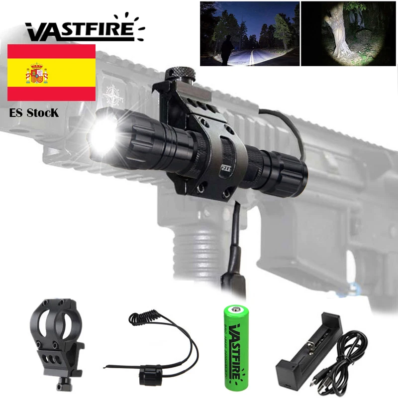 

501B Tactical White 5000LM Q5 T6 LED Hunting Airsoft Flashlight Scout Detector Light Rifle Pistol Lantern Fit 20mm Rail