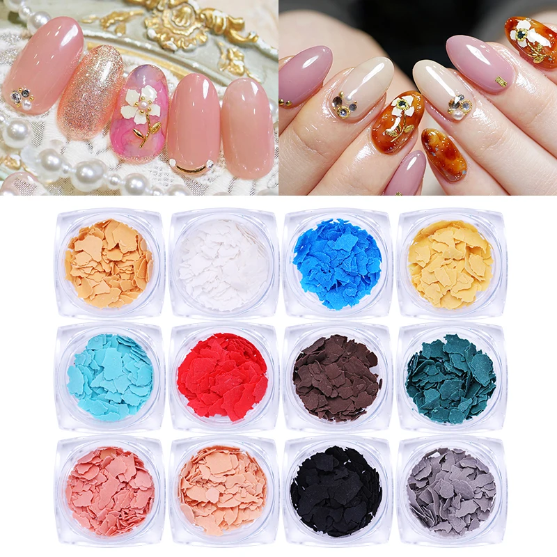 

6 Boxes/Set Irregular Meteorite Fragment Colorful Nail Flakies Micas Sheets 3D Nail Art Decorations Flakes for Nails DIY Design